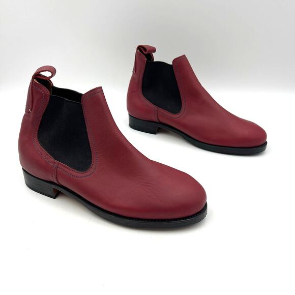 Adelante Show Co. Red Merida Chelsea Boots Leather Ankle Booties - Picture 7 of 7